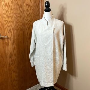 Gray Eileen Fisher snap front knit, jacket size large